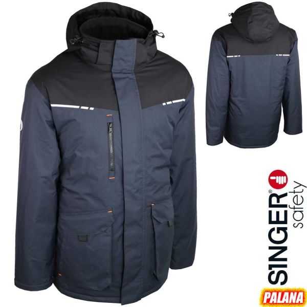 Singer-Wetterparka, Ripstop, schwarz/marineblau, PALANA