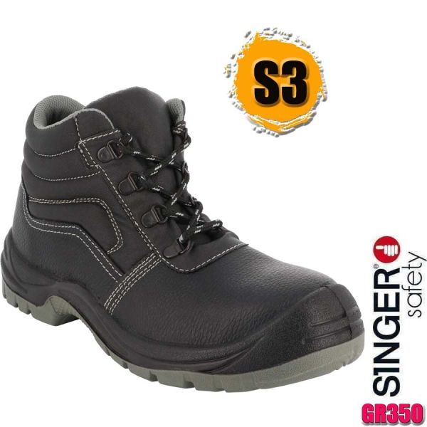 Sicherheitsschuh, halbhoch, S3, Leder Best Price ! GR350, SINGER Safety