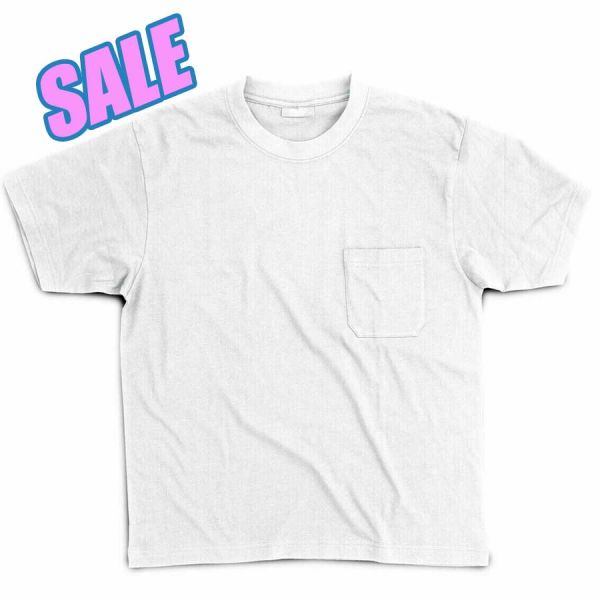 T-Shirt, weiss, mit Brusttasche, SALE, sho1067