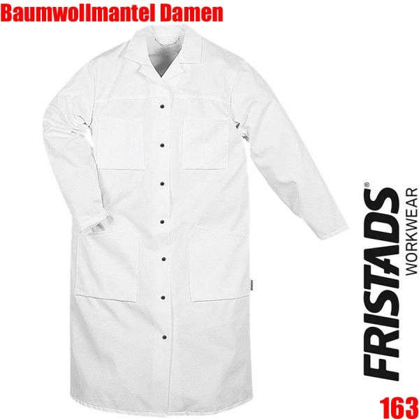Baumwoll-Mantel, Damen, weiss -163 P92-FRISTADS-100465
