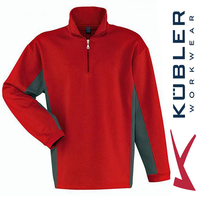 Langarm - | Langarm Poloshirt | rot/grau Shirts Poloshirts Polo | Workwear Kübler Bekleidung - zweifarbig- 5119