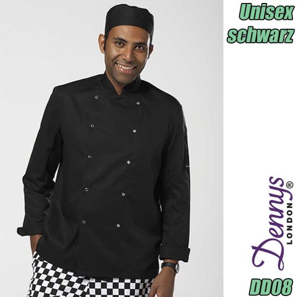 Langarm Kochbluse, Snap Stud, Unisex, Dennys LONDON, DD08-DL008