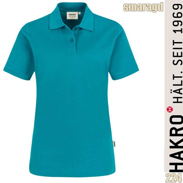 NO. 224 Hakro Damen Poloshirt Top, smaragd