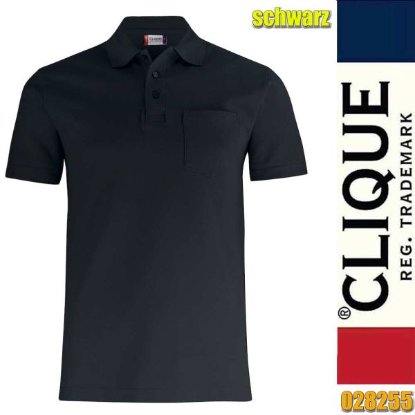 Basic Polo Pocket, Clique - 028255, schwarz