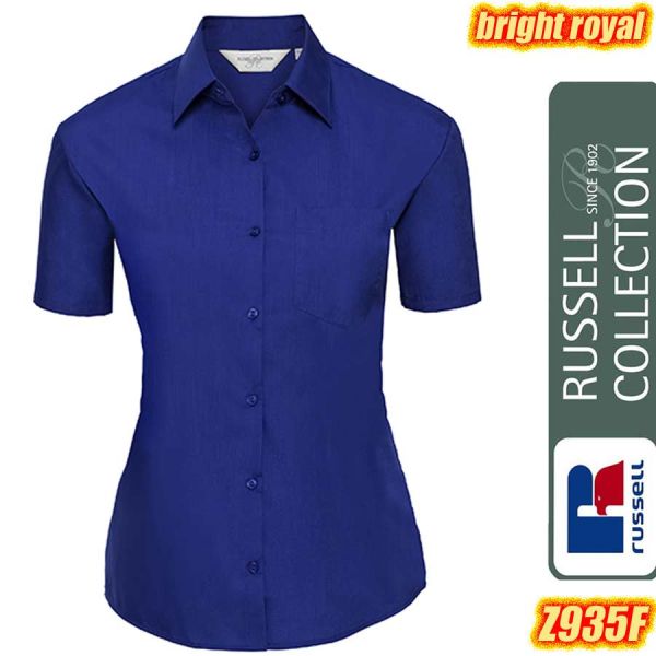 Ladies` Short Sleeve Classic Polycotton Polin Shirt, Russel - Z935F