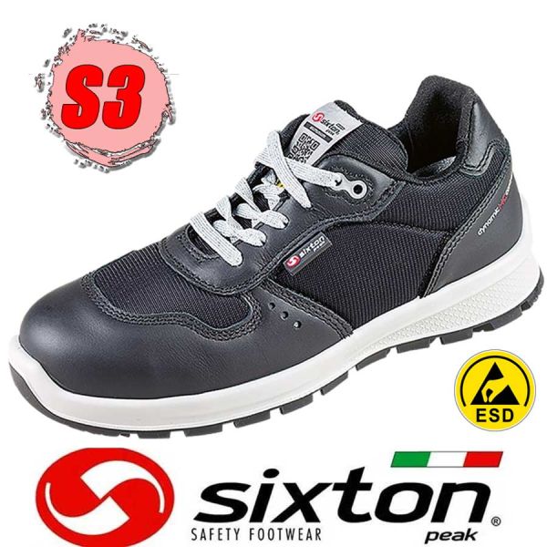 Damen-ESD-S3 -Sicherheitshalbschuh SIXTON, schwarz, leicht 