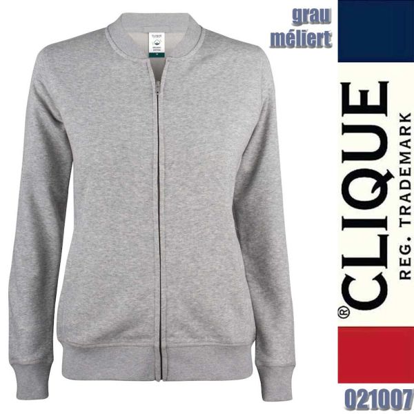 Premium OC Cardigan Ladies Sweat RV, Clique - 021007, grau meliert