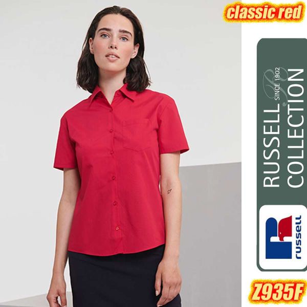 Ladies` Short Sleeve Classic Polycotton Polin Shirt, Russel - Z935F