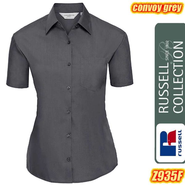 Ladies` Short Sleeve Classic Polycotton Polin Shirt, Russel - Z935F