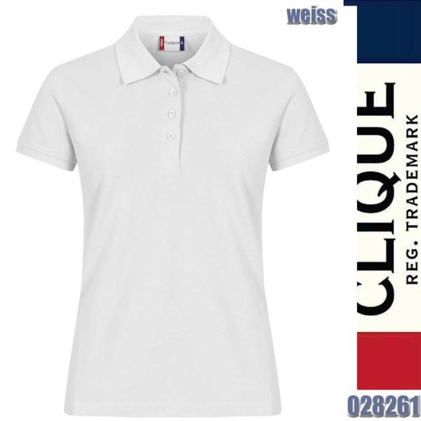 Heavy Premium Polo Ladies, Clique - 028261, weiss