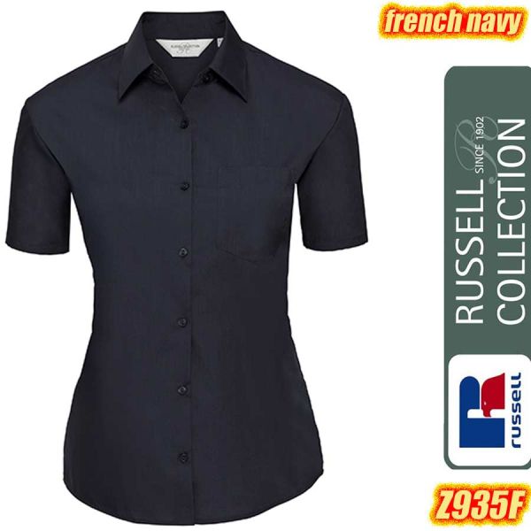 Ladies` Short Sleeve Classic Polycotton Polin Shirt, Russel - Z935F