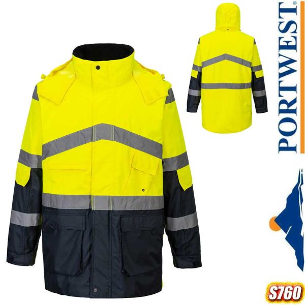 Warnschutz Kontrast PU-Regenjacke, atmungsaktiv, PORTWEST, S760