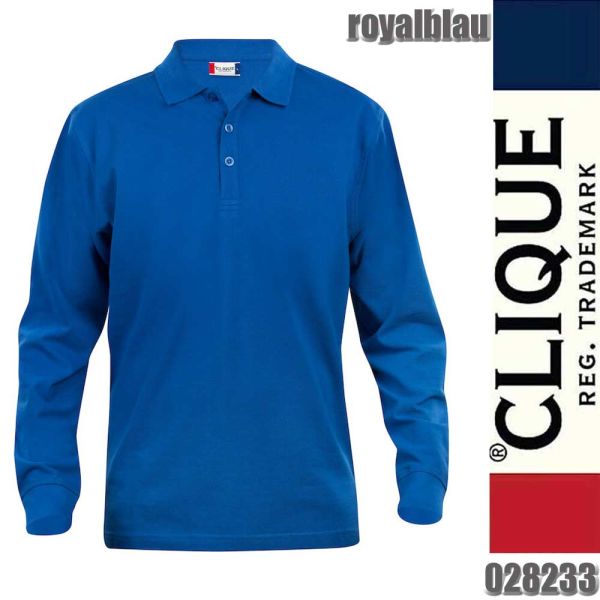 Basic Polo L/S Junior, Langarm Polo Kinder, Clique - 028233, royalblau