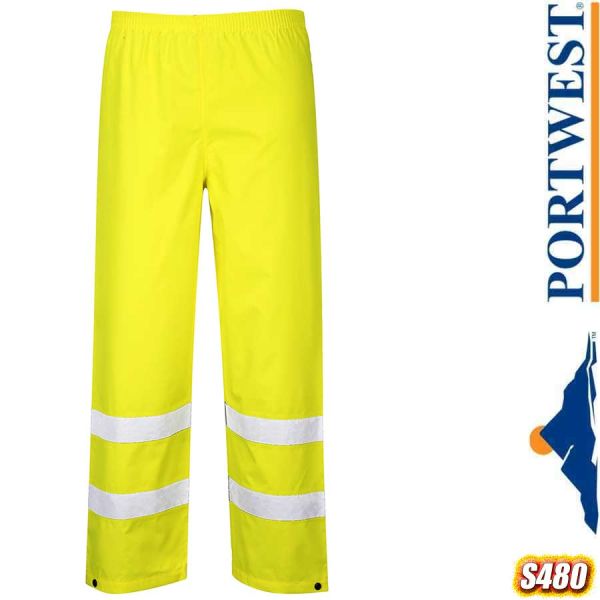 Warnschutz Regenhose, Traffic, PU, gelb, S480, PORTWEST