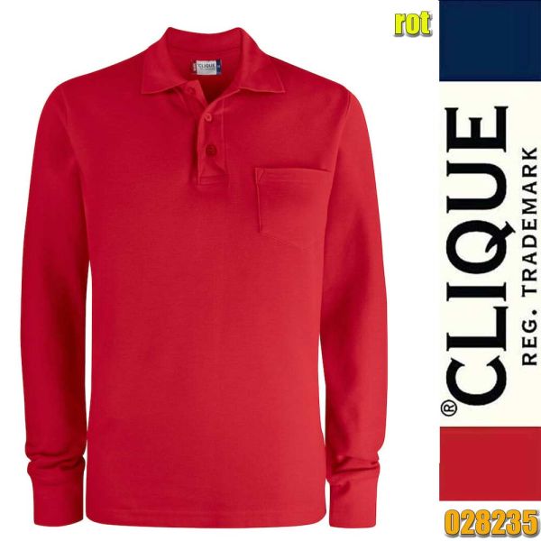 Basic Polo LS Pocket, Clique - 028235, rot