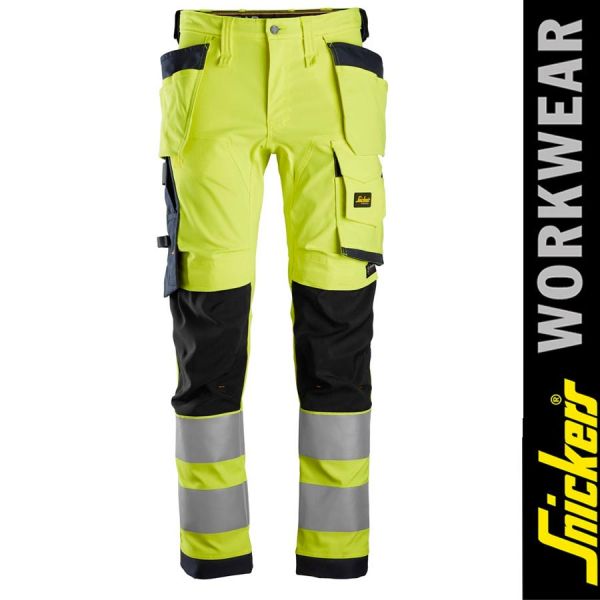 AllroundWork, High-Vis Stretch Trousers Holster Pockets Class 2 - 6243