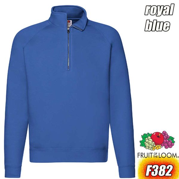 Premium Zip Neck Sweatshirt, Fruit of the Loom - F382