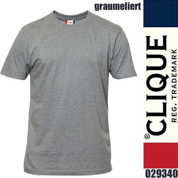 Premium-T, T-Shirt rundhals, Clique - 029340, graumeliert