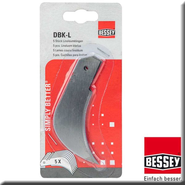 Linoleumklinge DBK-L Ersatz 5 Stck. für Messer, BESSEY,